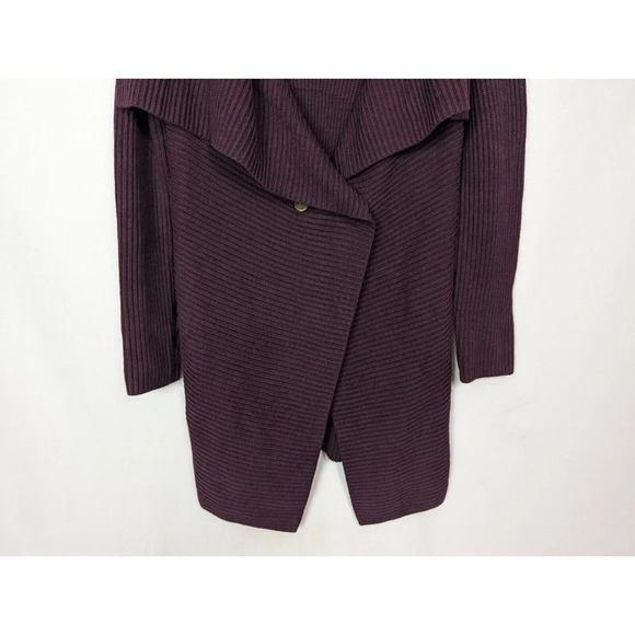Cabi sz L 3350 Regal Cardigan Mulberry Wine Gold Tone Buttons Long Line Duster - Picture 8 of 13